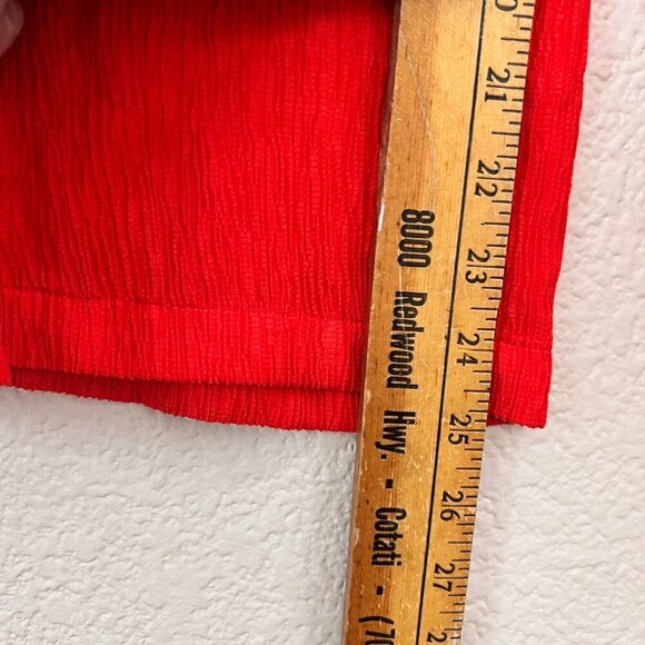 Nina Parker Size XL Women Red Orange High Rise Wide Leg Cropped Pull on Pants - Picture 7 of 11